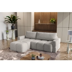 Fumo Komfortowa sofa narożna pikowana Tkanina Onega 14